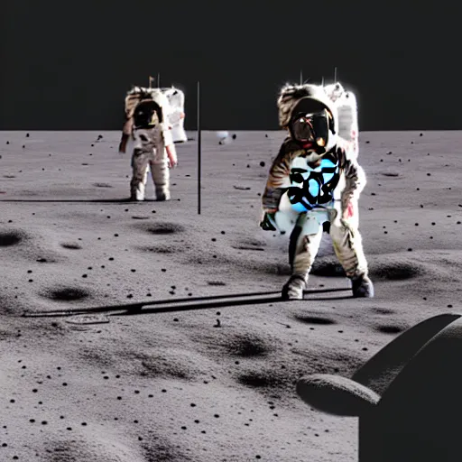 Image similar to a realistic matte painting of a hip hop concert on the moon, detailed, 8 k,