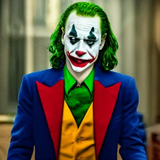 Prompt: film still of Ben Shapiro as joker in the new Joker movie