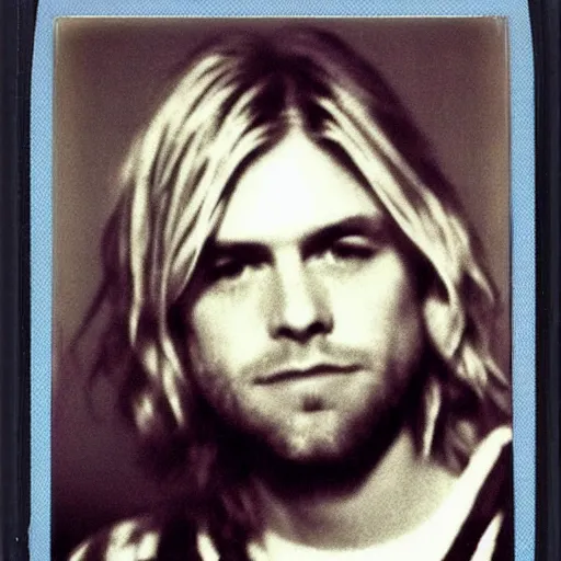 Prompt: a polaroid of kurt cobain