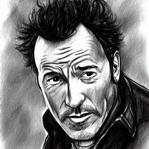 Prompt: bruce springsteen rough sketch by loish