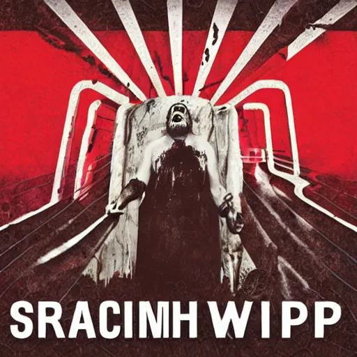 Prompt: static x wisconsin death trip with screaming man on the album cover,