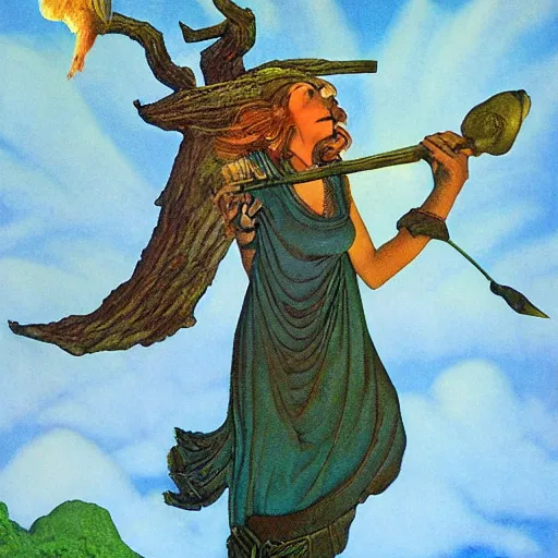 Image similar to baba yaga in the style of maxfield parrish