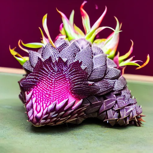 Image similar to a dragonfruit pangolin