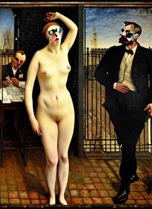 Image similar to The Abandon of Euphoria, Election Poster, by Paul Delvaux, 1900s, 8k