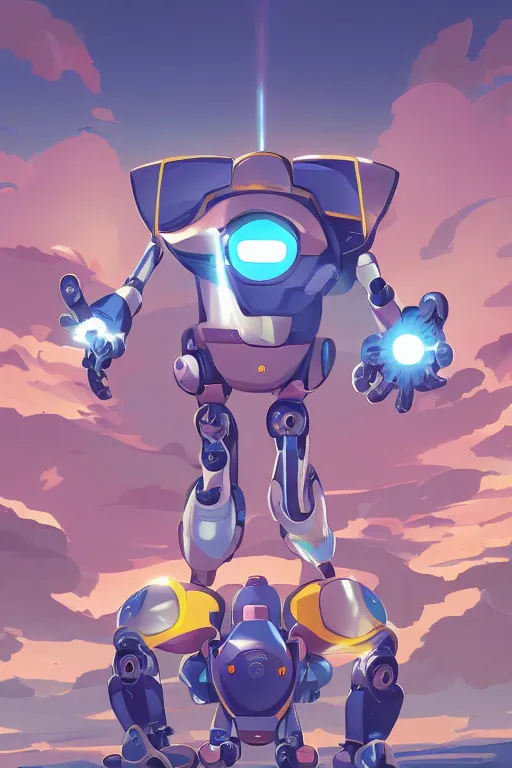 Image similar to metabots medabots medarotto medarot robot minimalist comics, behance hd by jesper ejsing, by rhads, makoto shinkai and lois van baarle, ilya kuvshinov, rossdraws global illumination ray tracing hdr radiating a glowing aura