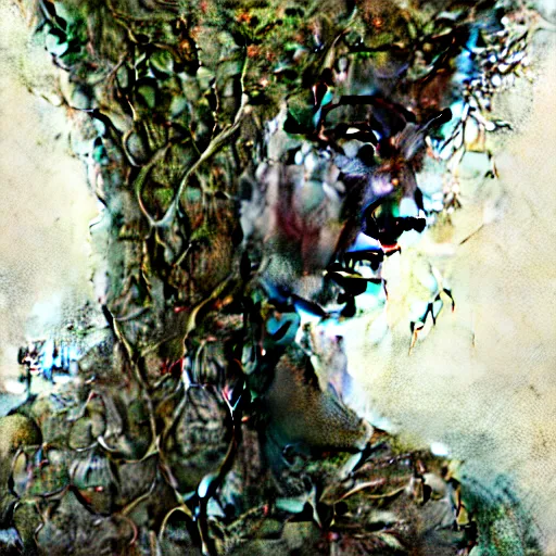 Image similar to a portrait of a girl covered in overgrown vines, face, intricate, digital painting, artstation, intricate, concept art, smooth, sharp focus, illustration, art by Zdzislaw Beksinski