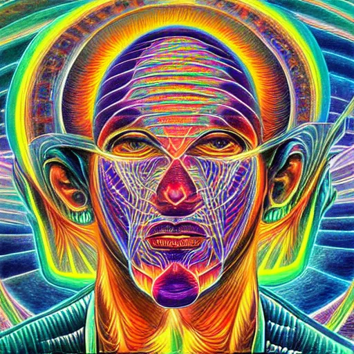 Prompt: “the godhead by alex grey and pi-slices”