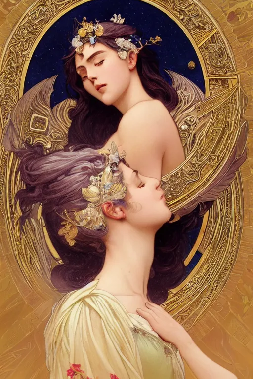 Prompt: goddess of the Moon, elegant, highly detailed, digital painting, artstation, concept art, smooth, sharp focus, illustration, ArtStation, art by artgerm and greg rutkowski and alphonse mucha and J. C. Leyendecker and Edmund Blair Leighton and Charlie Bowater