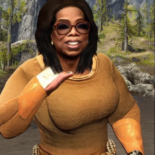 Prompt: Oprah Winfrey in Skyrim