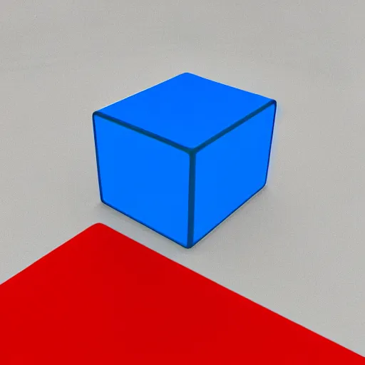 Prompt: an unreal engine render of a blue cube on a red cube