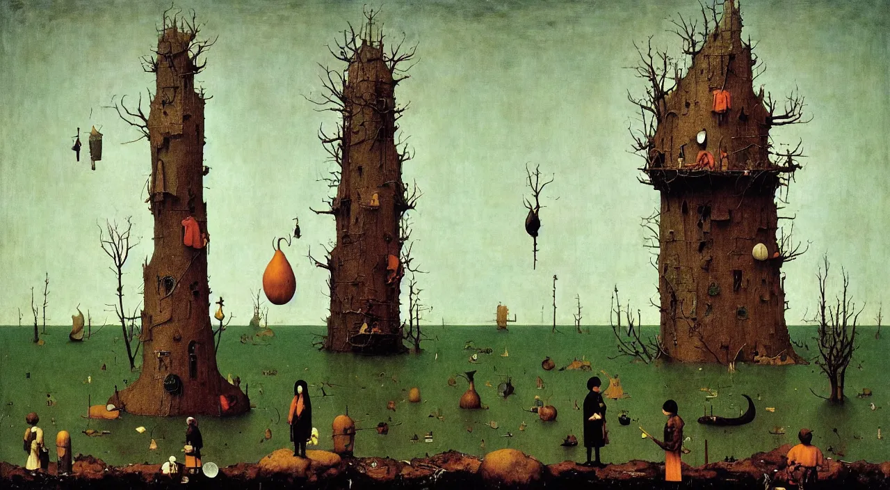 Prompt: single flooded simple!! pole gourd tower anatomy, very coherent and colorful high contrast masterpiece by norman rockwell franz sedlacek hieronymus bosch dean ellis simon stalenhag rene magritte gediminas pranckevicius, dark shadows, sunny day, hard lighting