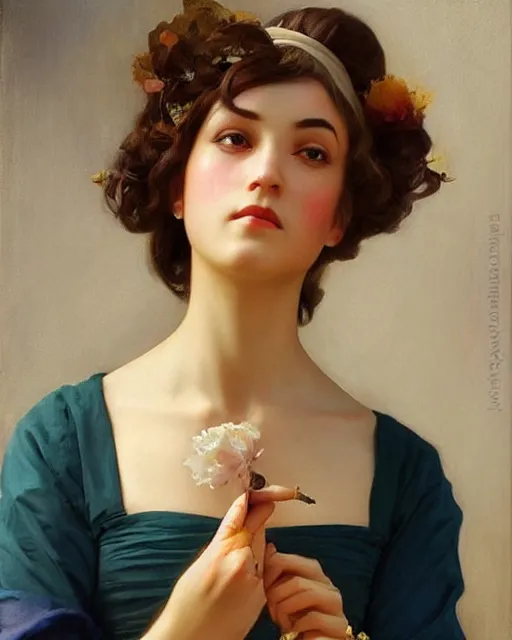 Image similar to a girl rolling a joint, beautiful face, oil on canvas, artstation, by j. c. leyendecker and edmund blair leighton and charlie bowater, beautiful face, octane, very aesthetic!!!!!!!!!!!!!!! stunning gorgeous big eyes