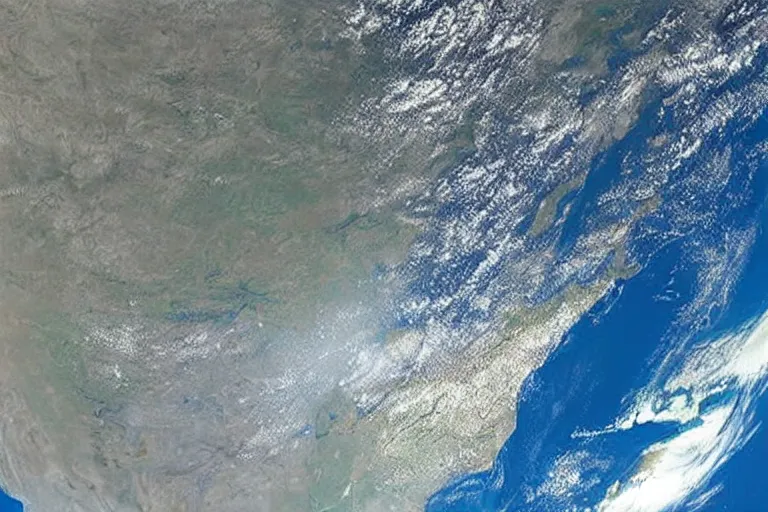 Prompt: gorgeous photo of curvature of the earth from space