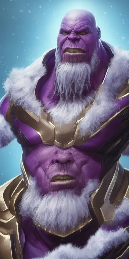 Prompt: Thanos is Santa, hyperdetailed, artstation, cgsociety, 8k