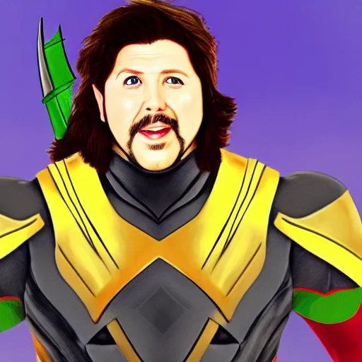 Image similar to Jon Tron as loki in the avengers, hyperrealistic