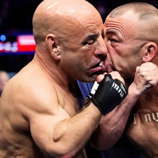 Image similar to Donald Trump punching Joe Rogan in the face, 8k,