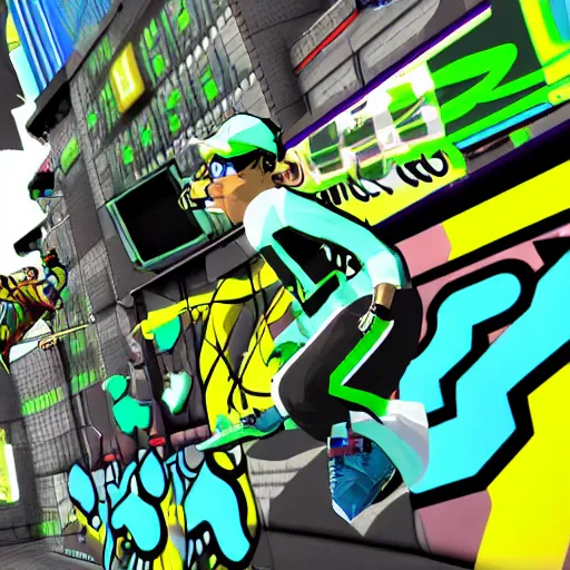 Prompt: Jet Set Radio Future sequel screenshot