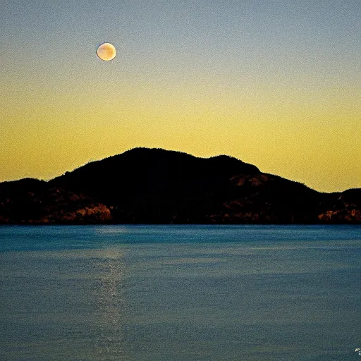 Image similar to Burning Azure Moon over silk ocean