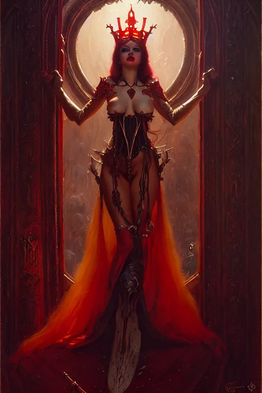 Image similar to the queen of hearts, dark fantasy by gaston bussiere, bayard wu, greg rutkowski, giger, maxim verehin