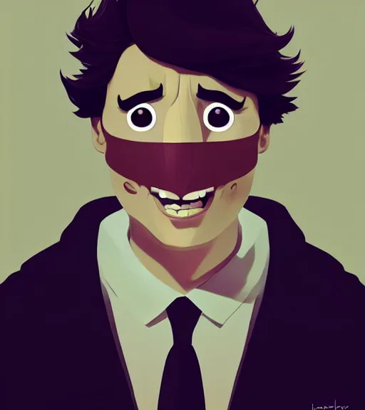 Image similar to face icon stylized minimalist sock puppet justin trudeau as sock puppet, loftis, cory behance hd by jesper ejsing, by rhads, makoto shinkai and lois van baarle, ilya kuvshinov, rossdraws global illumination