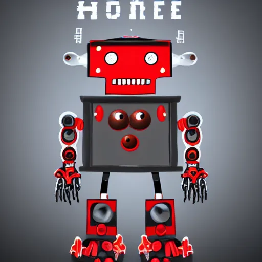 Prompt: a scary horror themed robot