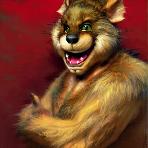 Image similar to a portrait of a furry hamato yoshi splinter wearing a red kimono, hairy, furry body, furry arms, feet, tail. highly detailed painting by gaston bussiere, craig mullins, j. c. leyendecker, furry