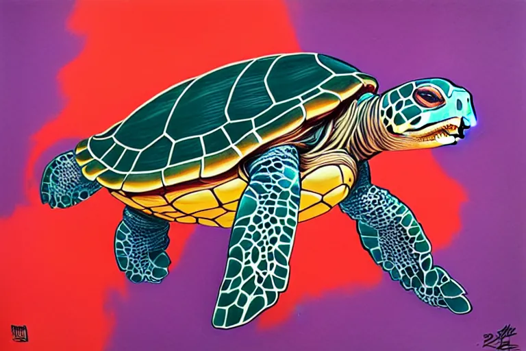 Image similar to turtle turtle, tristan eaton, victo ngai, artgerm, rhads, ross draws