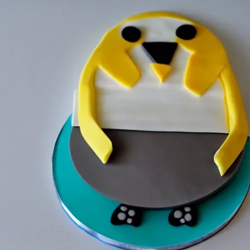 Image similar to birthday cake in the shape of a penguin