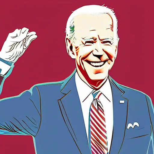 Image similar to : president biden wearing vr goggles, digital art, illustration, art station