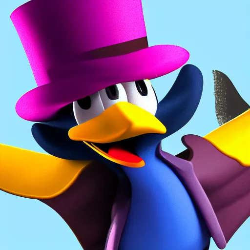 Prompt: 3d render darkwing duck