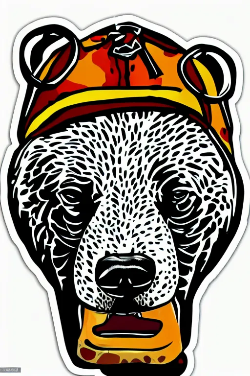 Image similar to Portrait of a polar bear, mafia, gangster, sticker, colorful, illustration, highly detailed, simple, smooth and clean vector curves, no jagged lines, vector art, smooth