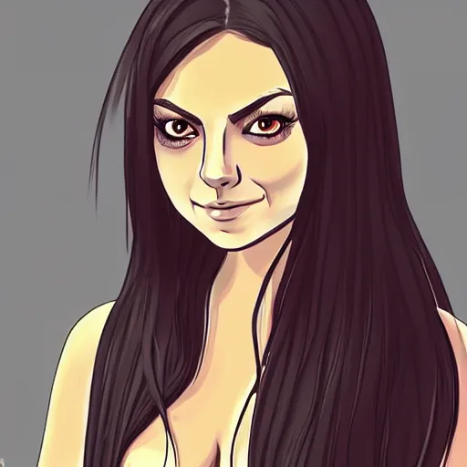 Image similar to a portrait of mila kunis, anime art style