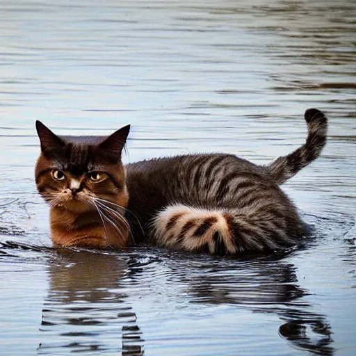 Prompt: an cat floating