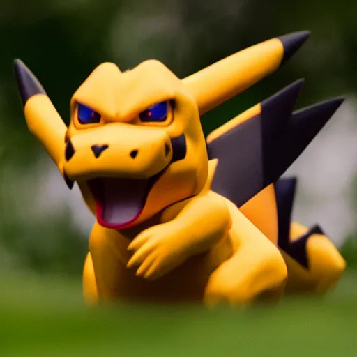 Prompt: high definition photograph, shot with sigma f / 4. 2, 5 0 mm sharp lens, shallow depth of field, pokemon : ( subject = charizard + subject detail = photo realistic, high detail, accurate features )