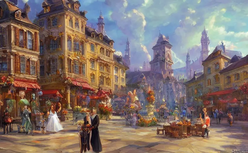 Image similar to Alchemy city. By Konstantin Razumov, highly detailded