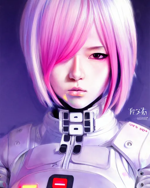 Prompt: portrait Anime Commander Girl Neon-cybernetic cute-fine-face, pretty face, realistic shaded Perfect face, fine details. Anime. Battle field battlefield realistic shaded lighting by katsuhiro otomo ghost-in-the-shell, magali villeneuve, artgerm, rutkowski Jeremy Lipkin and Giuseppe Dangelico Pino and Michael Garmash and Rob Rey