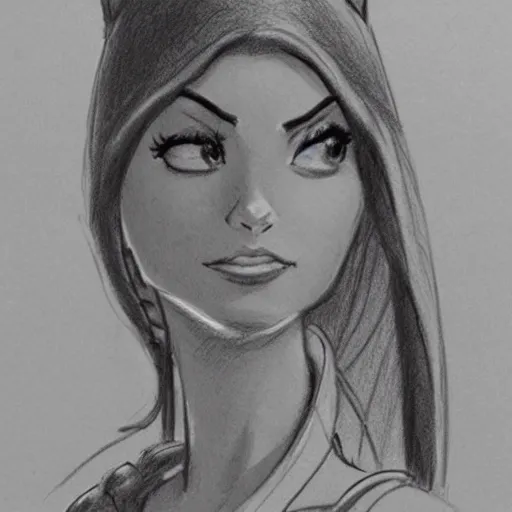 Image similar to milt kahl sketch of victoria justice as princess padme in star wars episode 3