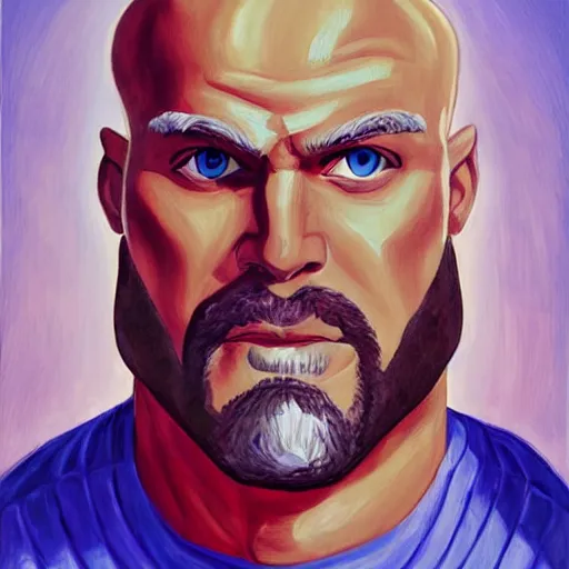 Prompt: painting of mr. clean cosplaying as gigachad