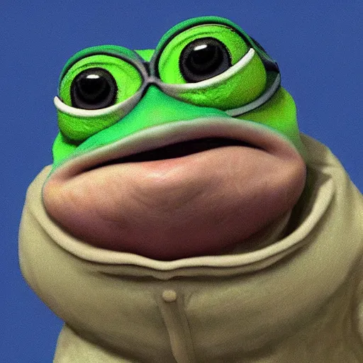 Image similar to pepe feelsgoodman face, photorealistic