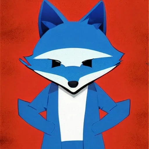 Image similar to modern ultra realistic comedy movie poster, featuring in anthropomorphic blue fox in a hoodie, promotional movie poster print