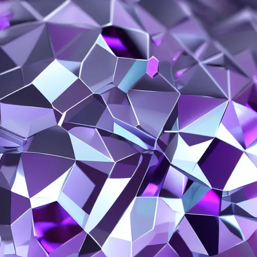 Image similar to 3 d render, close up of purple crystal
