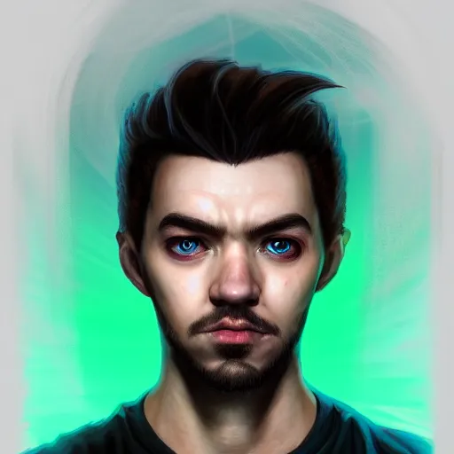 Image similar to a portrait of jacksepticeye by Anna Dittmann, digital art, horror, trending on artstation, anime arts, featured on Pixiv, HD, 8K, highly detailed, good lighting, beautiful, epic, masterpiece - H 768