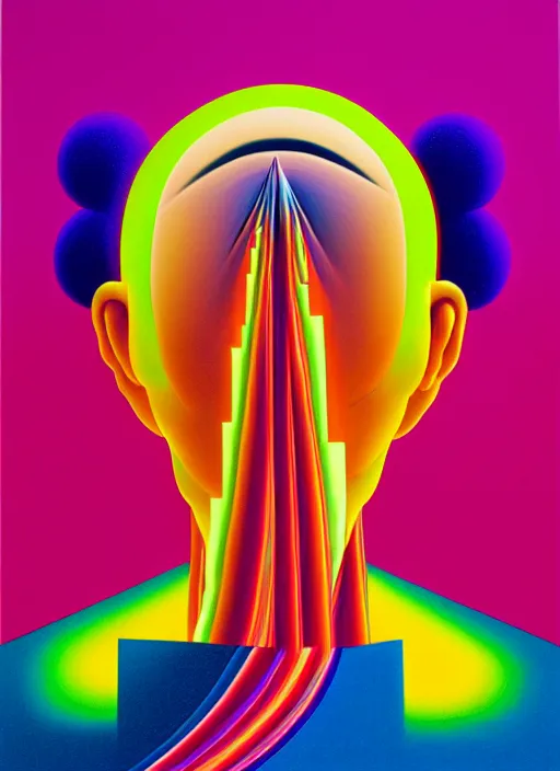 Image similar to head explosion by shusei nagaoka, kaws, david rudnick, airbrush on canvas, pastell colours, cell shaded!!!, 8 k