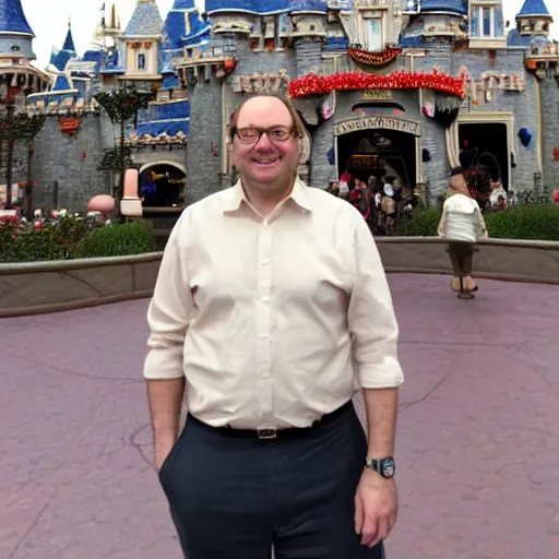 Prompt: francois holland in disneyland