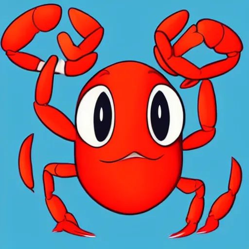 Prompt: a handsome attractive anthropomorphic red crab wearing a blue polo shirt, trending on artstation