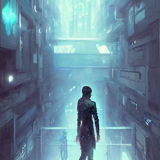 Prompt: neuromancer, painted by greg rutkowski