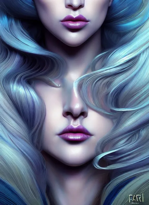 Prompt: portrait of mermaid warrior, intricate, lady gaga, sharp focus, octane render, detailed, beautiful, unreal engine, symmetrical!!, loreal, maybelline, sephora, loreal, artstation, art by karol bak, art by artgerm, rossdraws, makeup by pat mcgrath, cinematic, concept art, filmic, vsco