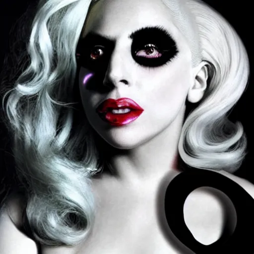 Image similar to lady gaga mixed with marylin manson