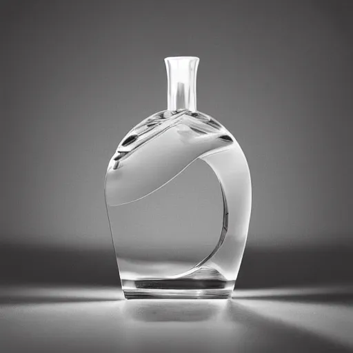 Image similar to perfume bottle in the shape of a horse, advertising photography