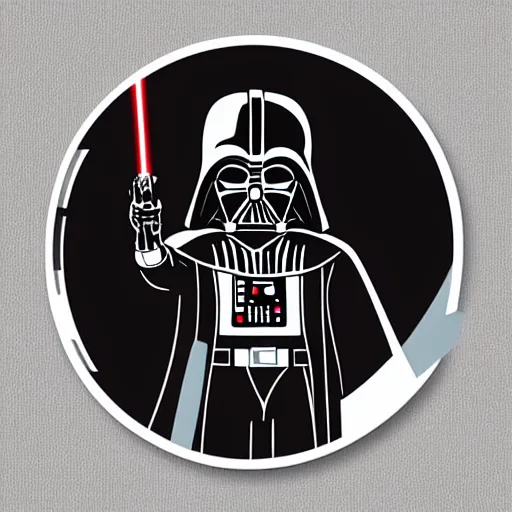 Image similar to darth vader showing his abs, sticker illustration